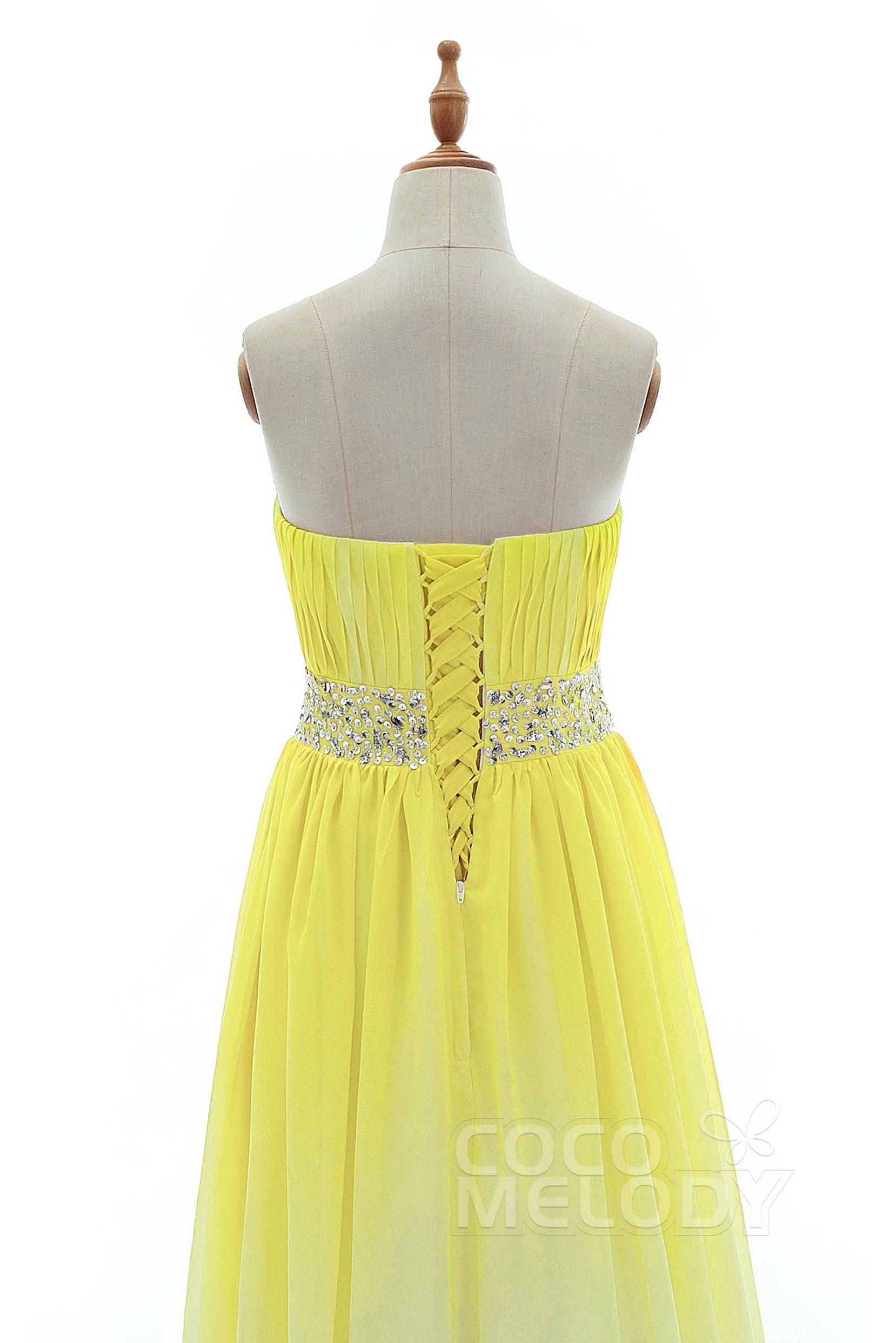 Sheath-Column Floor Length Chiffon Bridesmaid Dress PR3598 - COCOMELODY