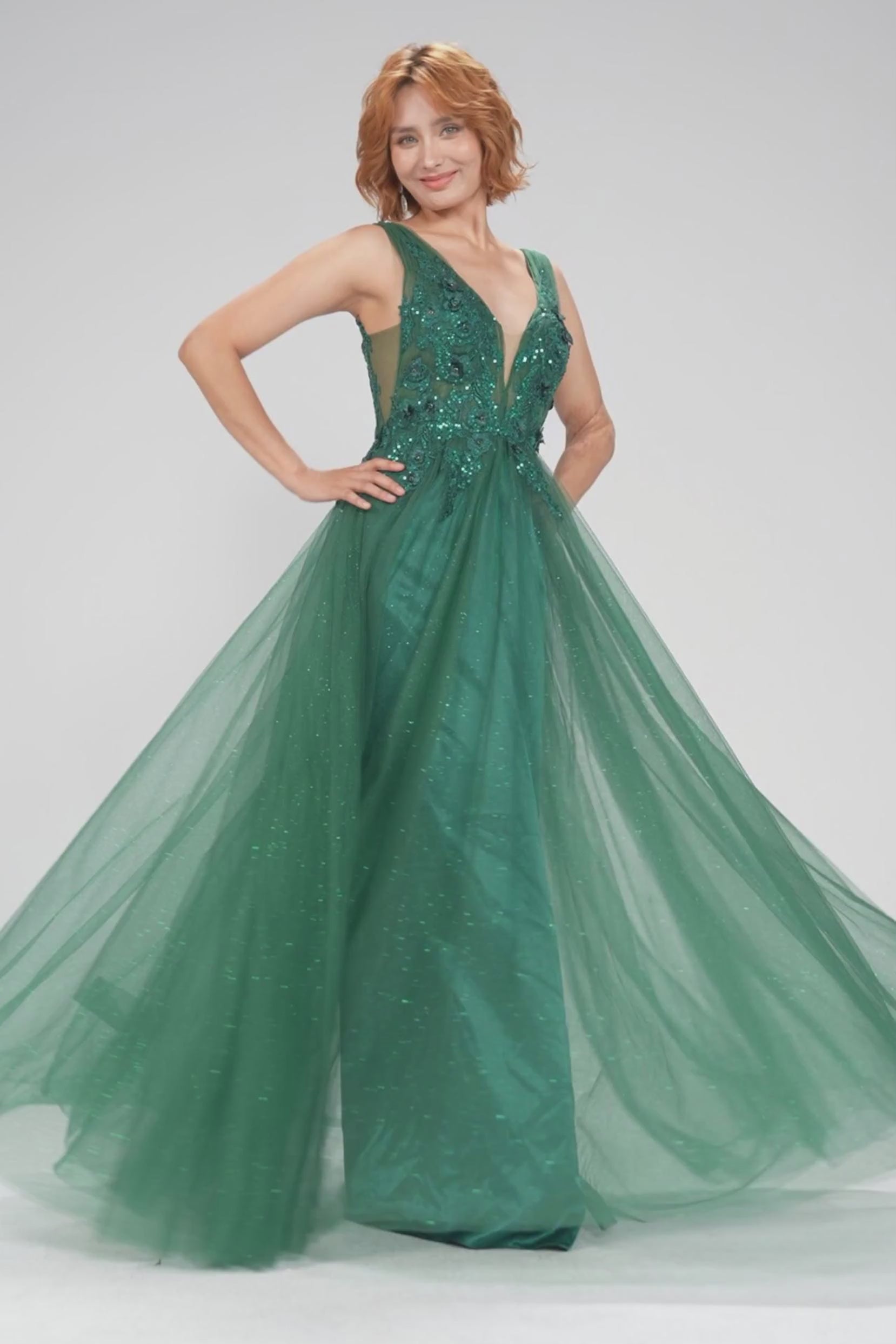 A-Line Maxi Tulle Prom Dress CS1062 - COCOMELODY