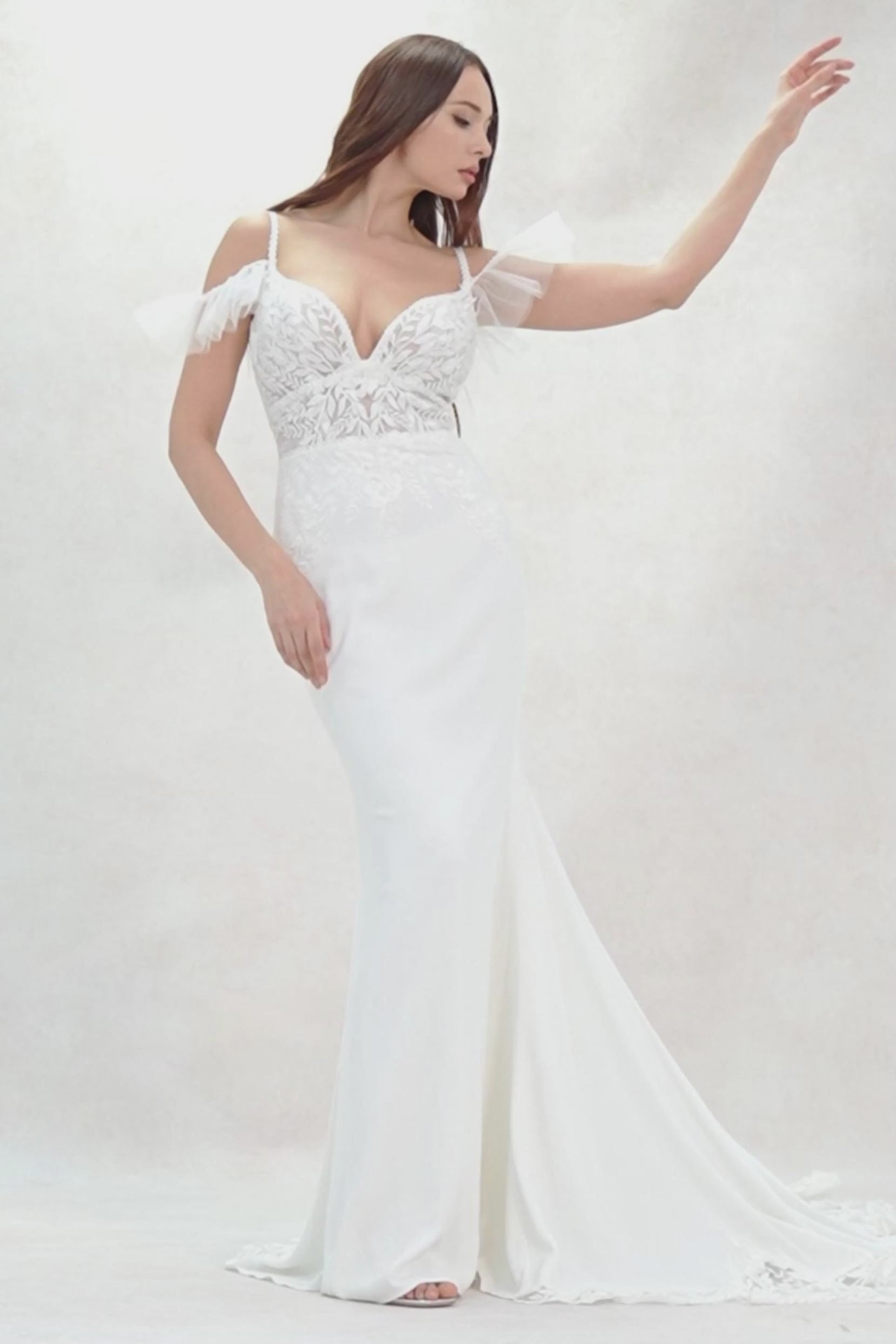 Trumpet-Mermaid Court Train Stretch Satin Wedding Dress CW3617 - COCOMELODY