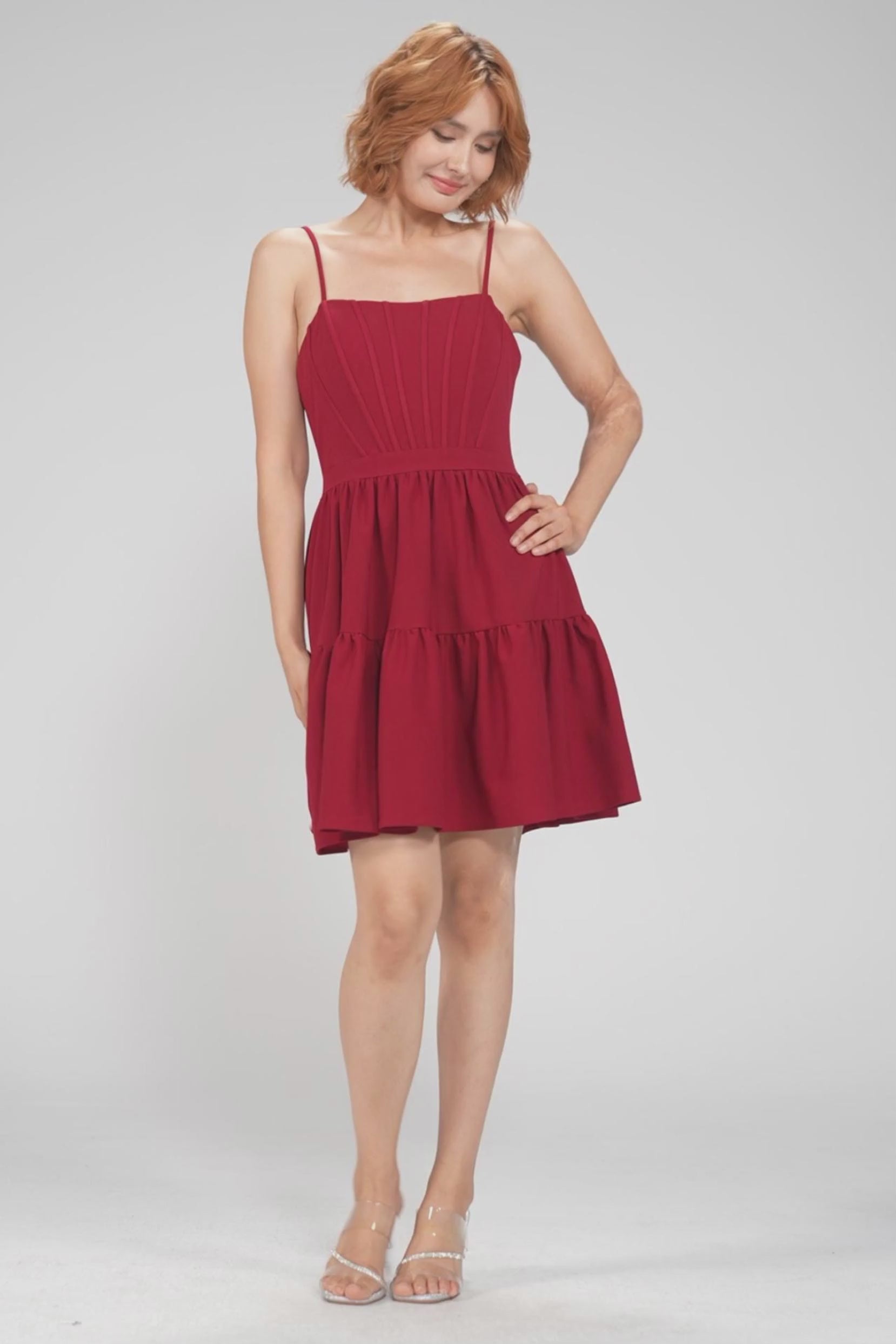 A-Line Mini Stretch Crepe Homecoming Dress CS1038 - COCOMELODY