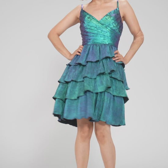 Ball Gown Mini Metallic Homecoming Dress CS0964 - COCOMELODY