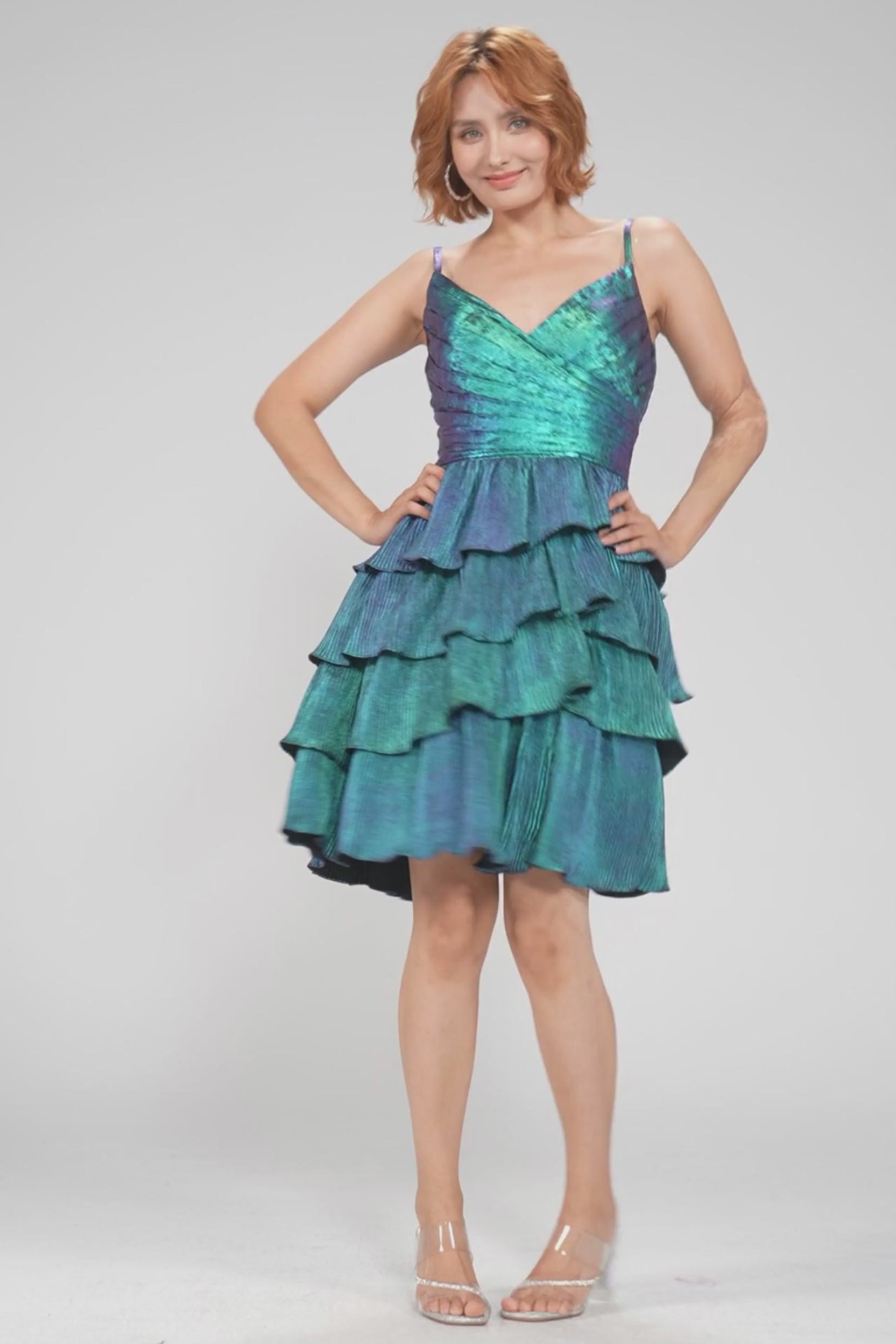 Ball Gown Mini Metallic Homecoming Dress CS0964 - COCOMELODY