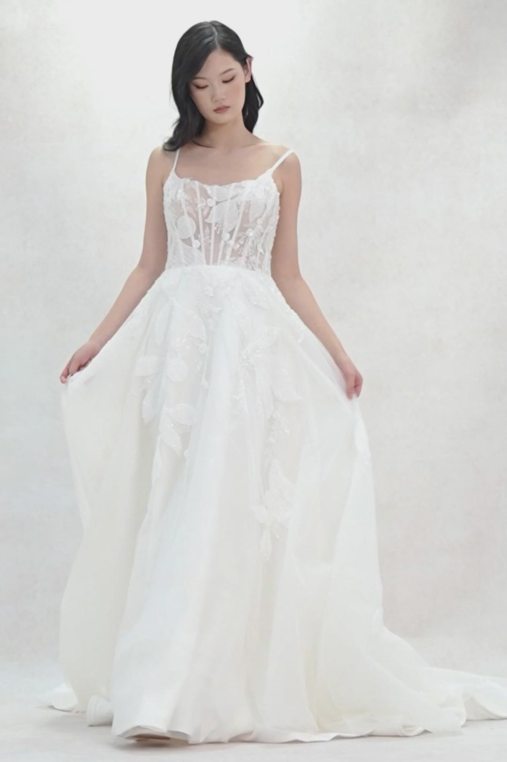 A-Line Court Train Tulle Wedding Dress CW3640 - COCOMELODY