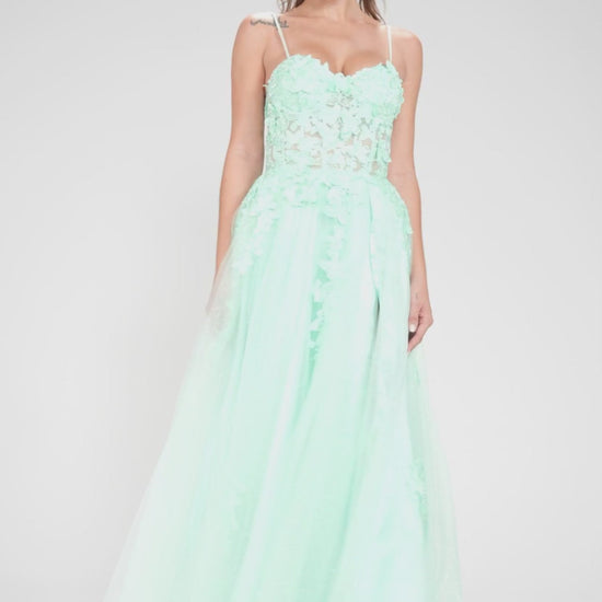 A-Line Maxi Tulle Prom Dress CS1044 - COCOMELODY