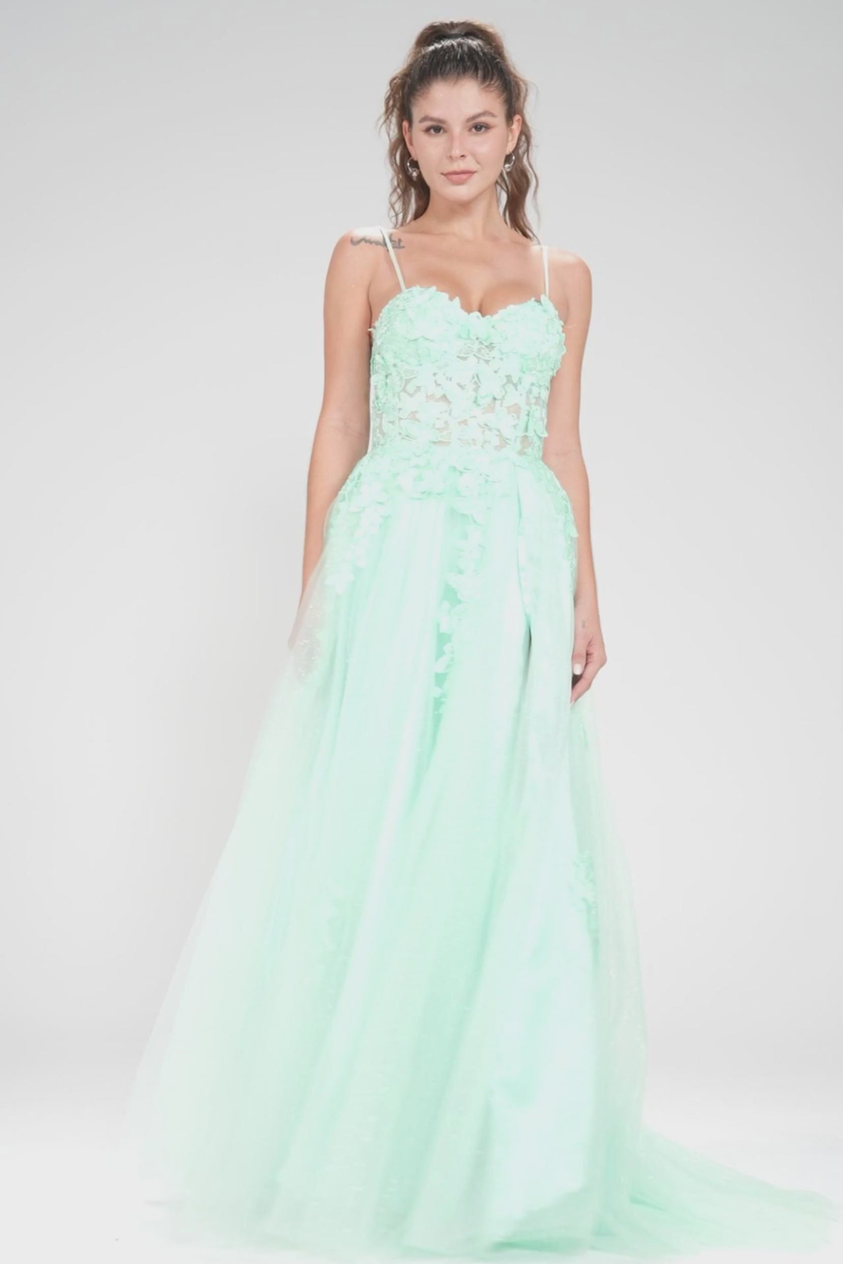 A-Line Maxi Tulle Prom Dress CS1044 - COCOMELODY