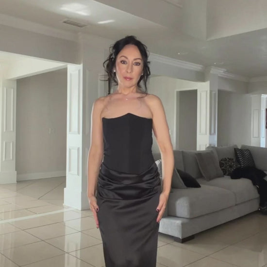 Sheath-Column Maxi Satin Dress 890654168879 - COCOMELODY