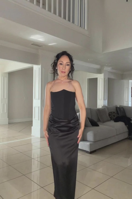 Sheath-Column Maxi Satin Dress 890654168879 - COCOMELODY