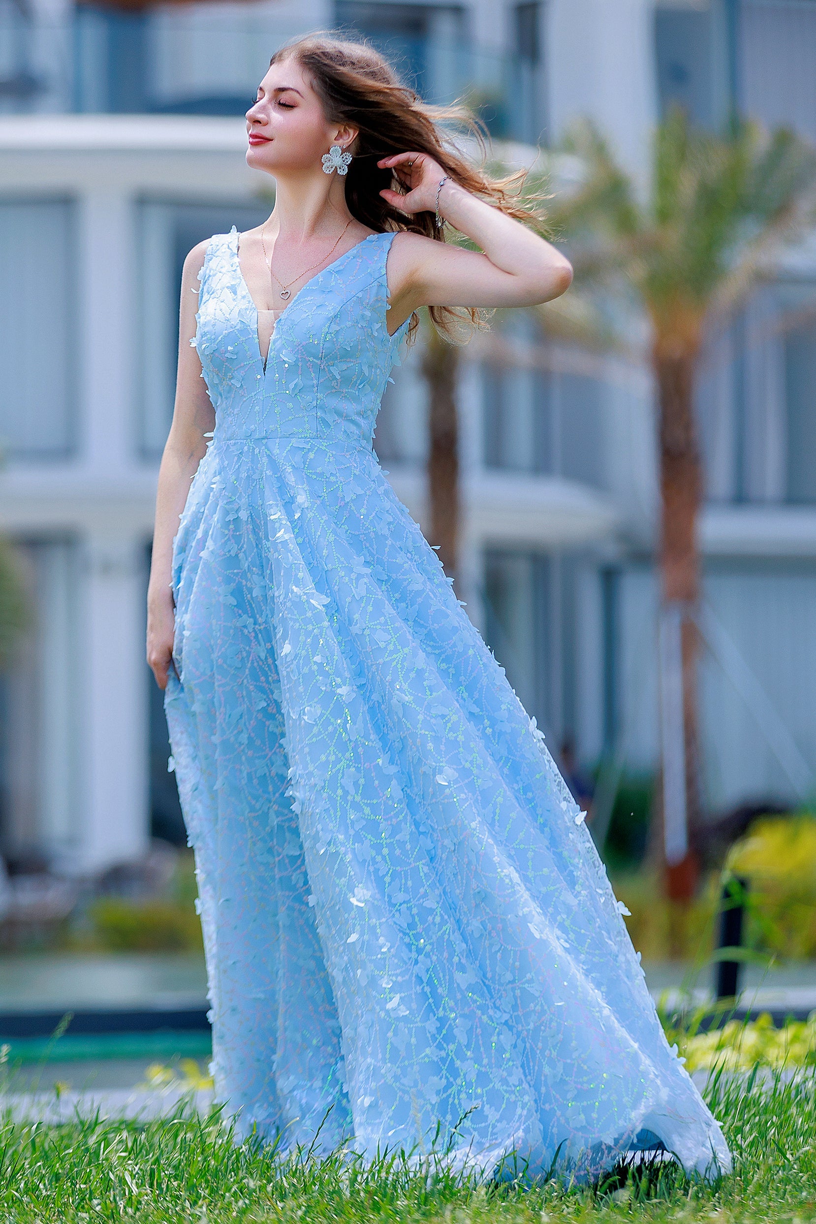 Cocomelody Long Prom Dress Sequin Blue Prom Dress CS0484, Jolly Green Cocomelody Long Prom Dress Sequin Blue Prom Dress CS0484, Jolly Green