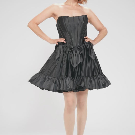 A-Line Mini Stretch Satin Homecoming Dress CS1015 - COCOMELODY