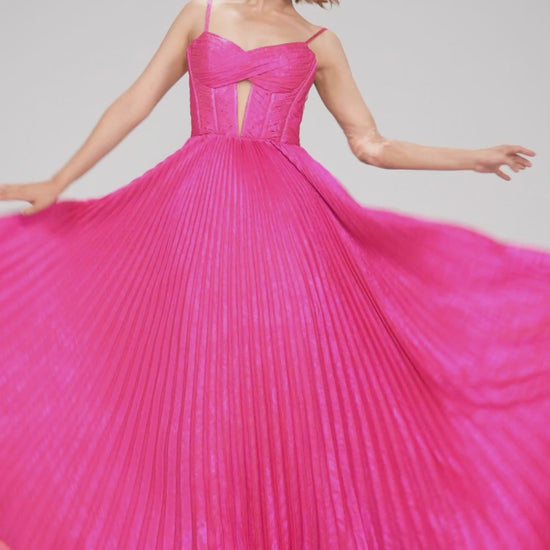A-Line Maxi Metallic Prom Dress CS0963 - COCOMELODY