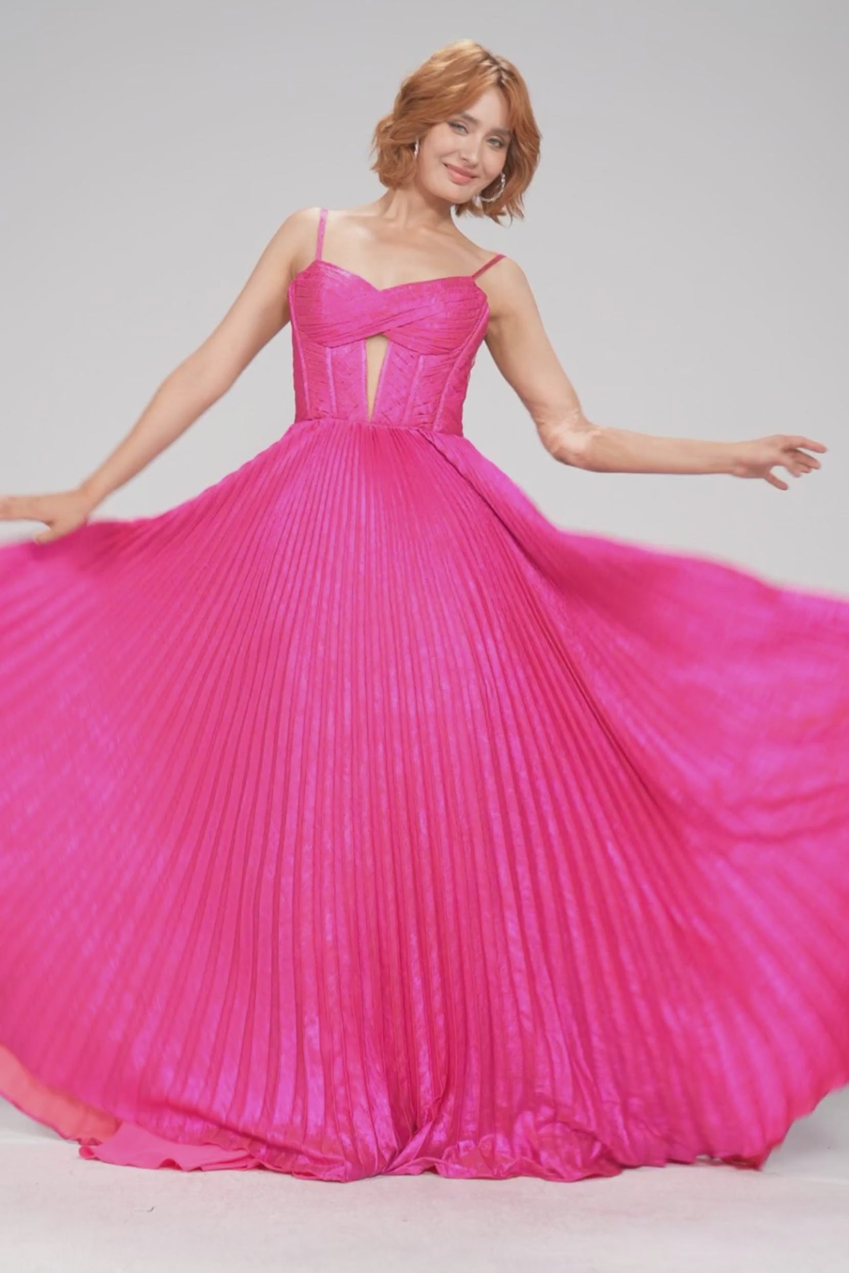 A-Line Maxi Metallic Prom Dress CS0963 - COCOMELODY