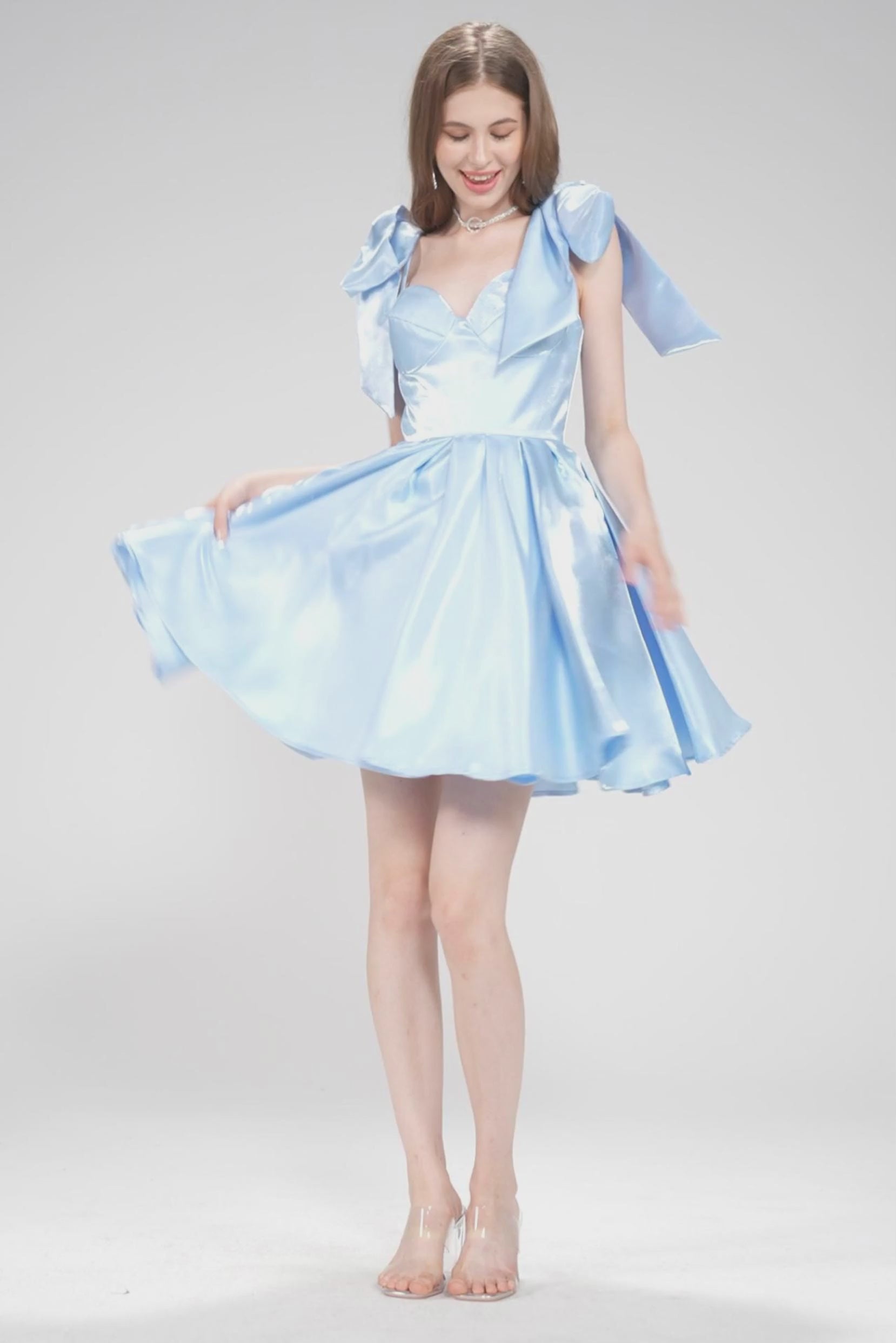 Princess Mini Satin Homecoming Dress CS0944 - COCOMELODY