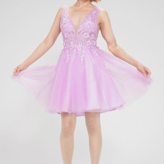 A-Line Mini Tulle Homecoming Dress CS1074 - COCOMELODY