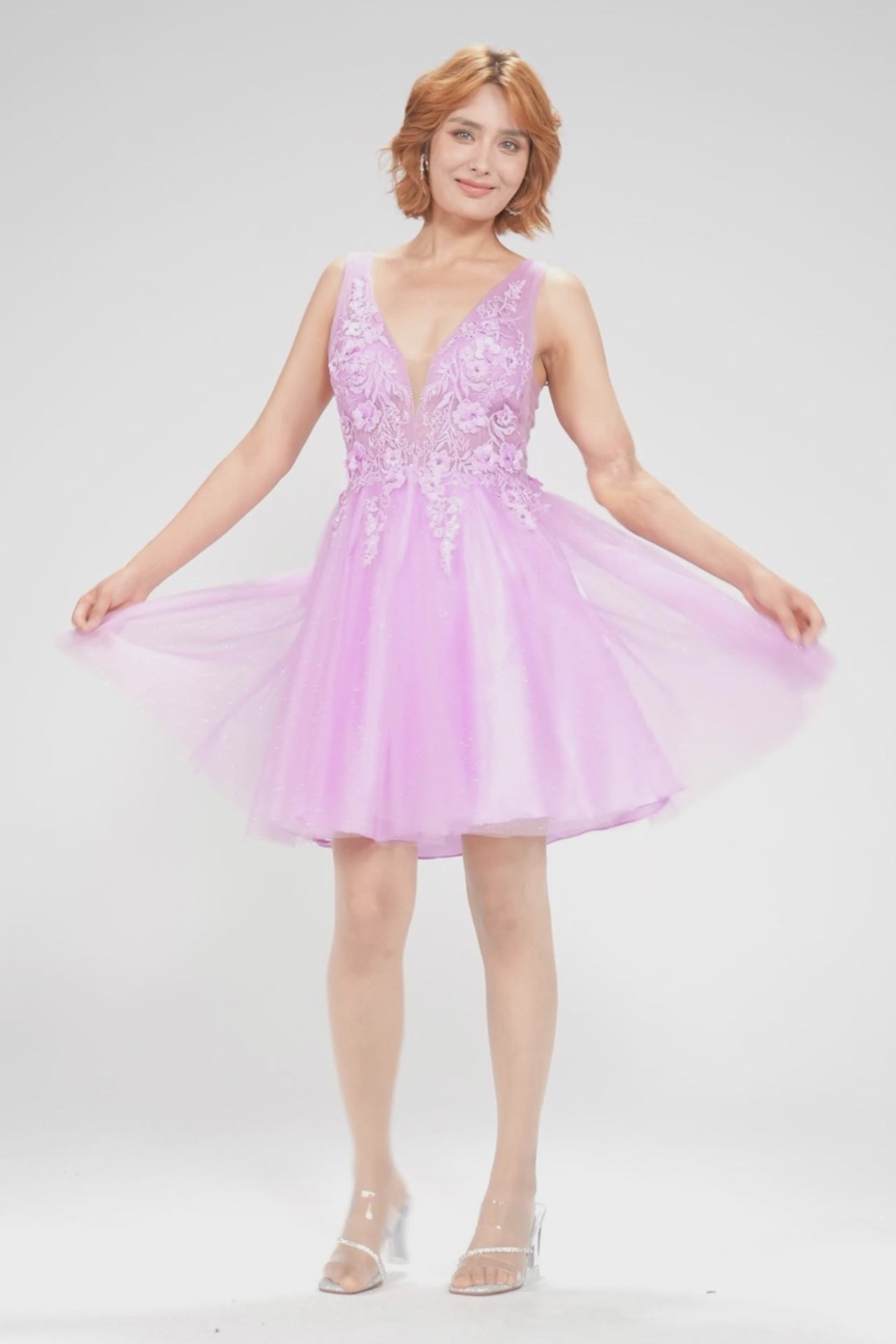 A-Line Mini Tulle Homecoming Dress CS1074 - COCOMELODY