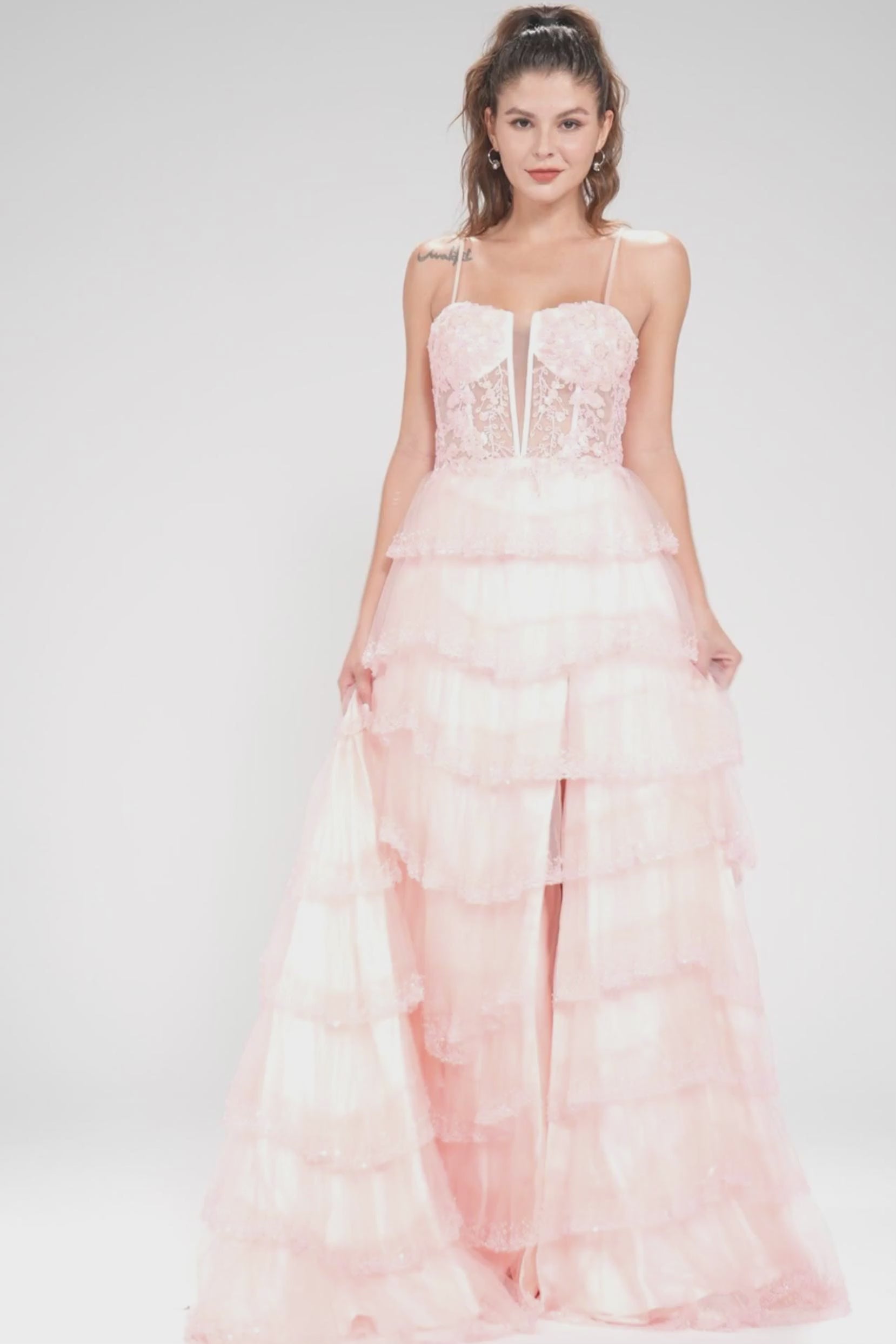 Ball Gown Sweep-Brush Train Tulle Prom Dress CS1048 - COCOMELODY
