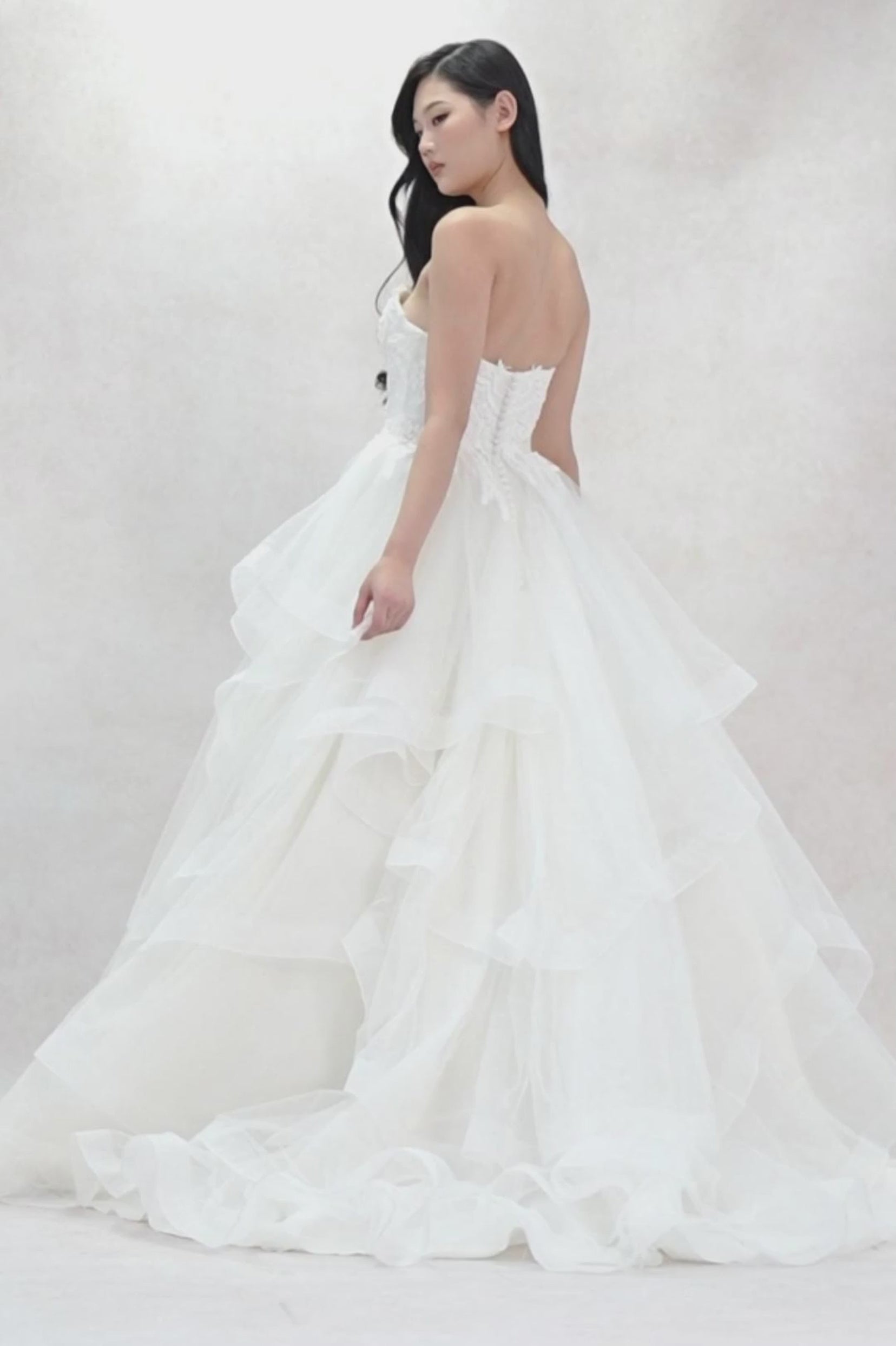 Ball Gown Sweep-Brush Train Tulle Wedding Dress CW3632 - COCOMELODY