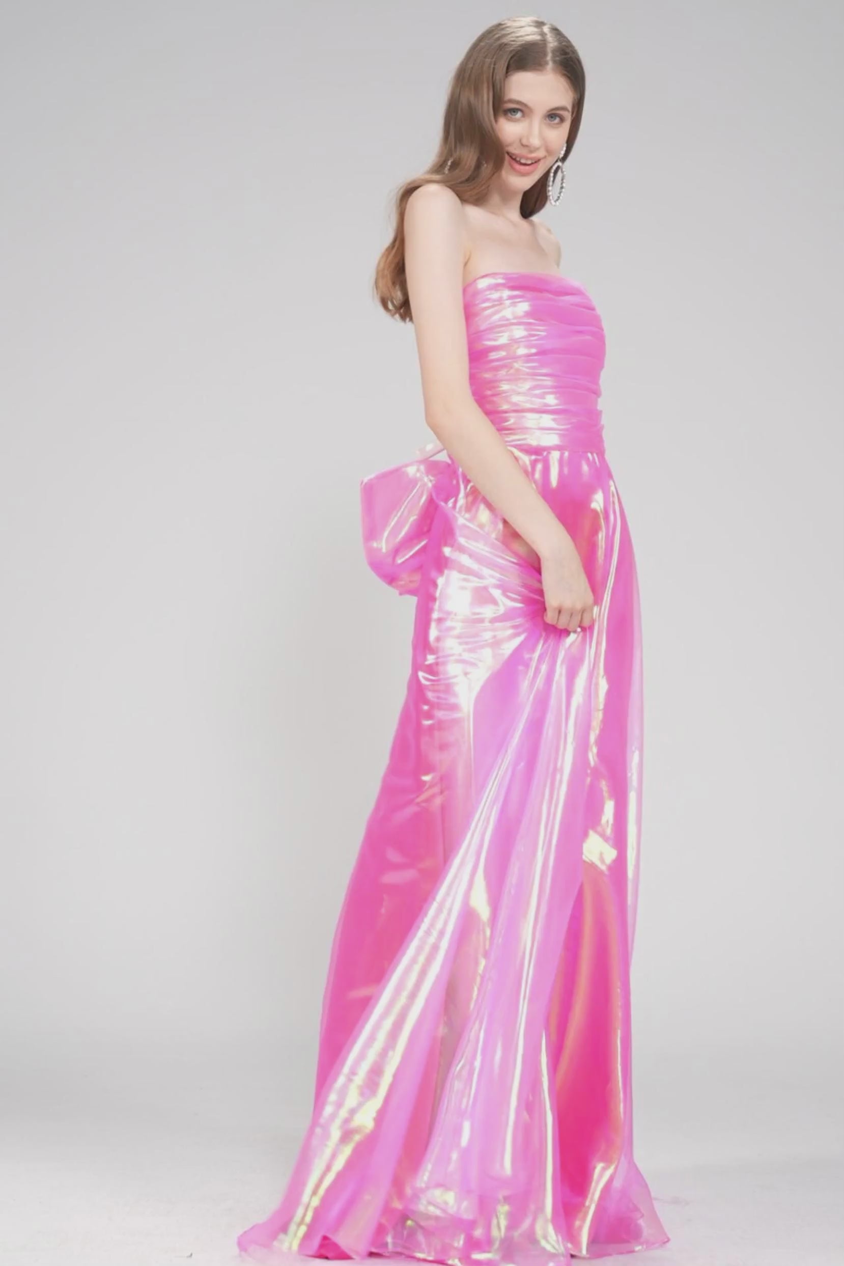 A-Line Sweep-Brush Train Organza Prom Dress CS0954 - COCOMELODY