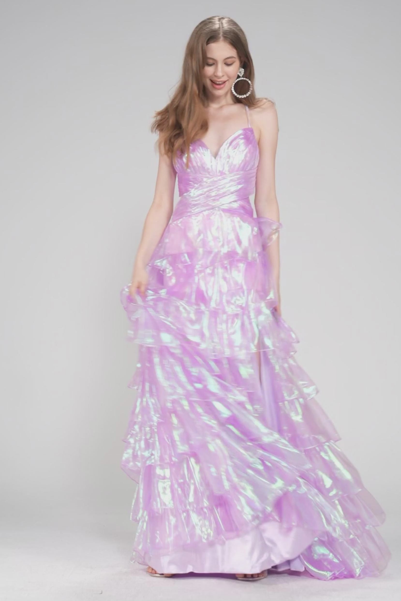 A-Line Maxi Organza Prom Dress CS0956
