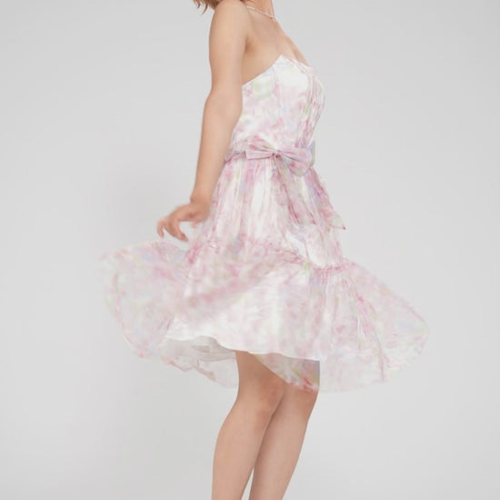 A-Line Mini Printed Gauze Homecoming Dress CS0986 - COCOMELODY