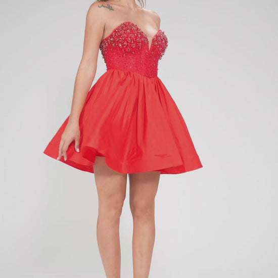A-Line Mini Taffeta Homecoming Dress CS1034 - COCOMELODY