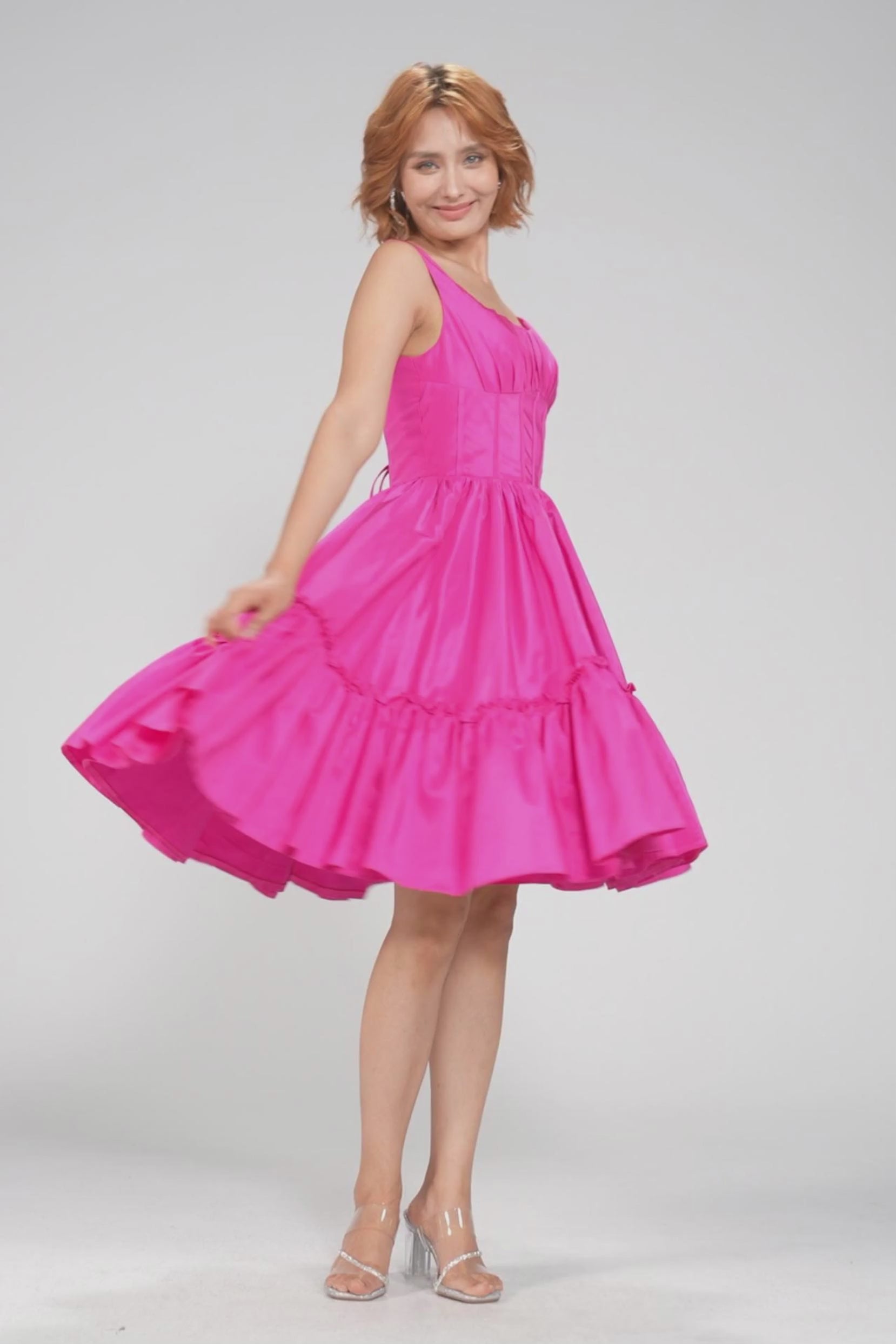 A-Line Mini Taffeta Homecoming Dress CS0952 - COCOMELODY