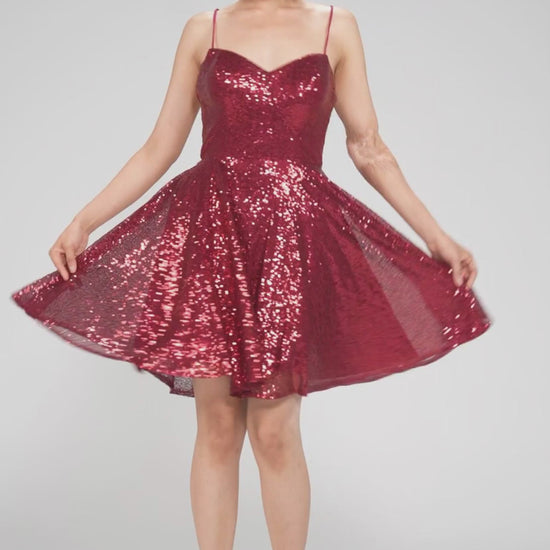 A-Line Mini Sequined Homecoming Dress CS0983 - COCOMELODY