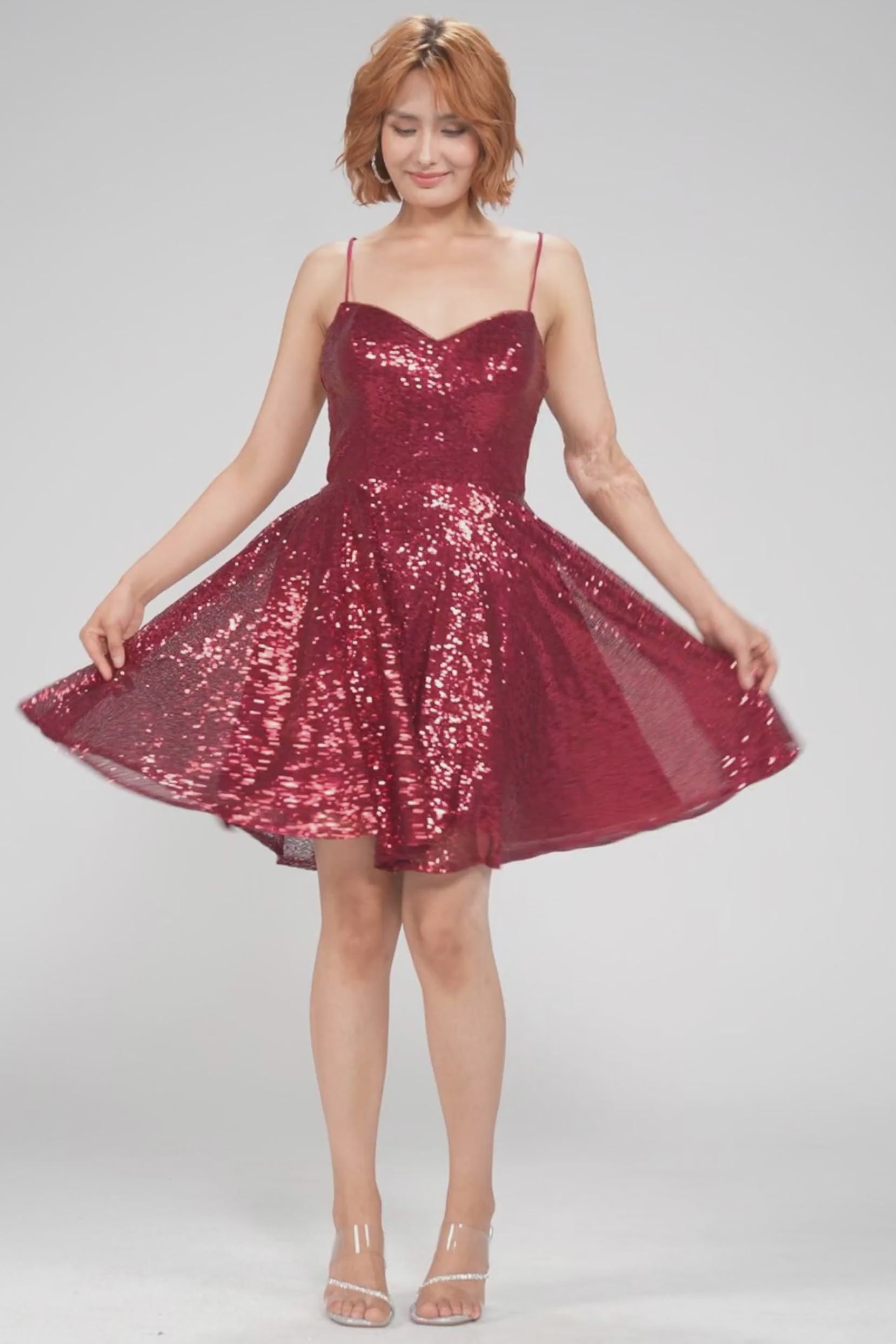 A-Line Mini Sequined Homecoming Dress CS0983 - COCOMELODY