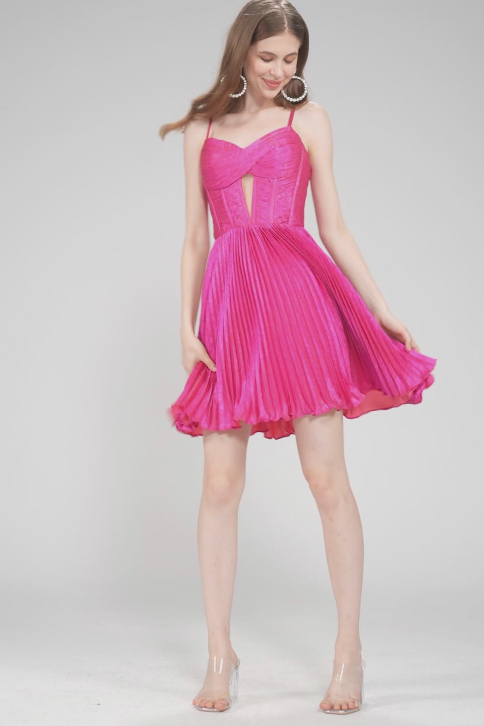 A-Line Mini Metallic Homecoming Dress CS0962 - COCOMELODY