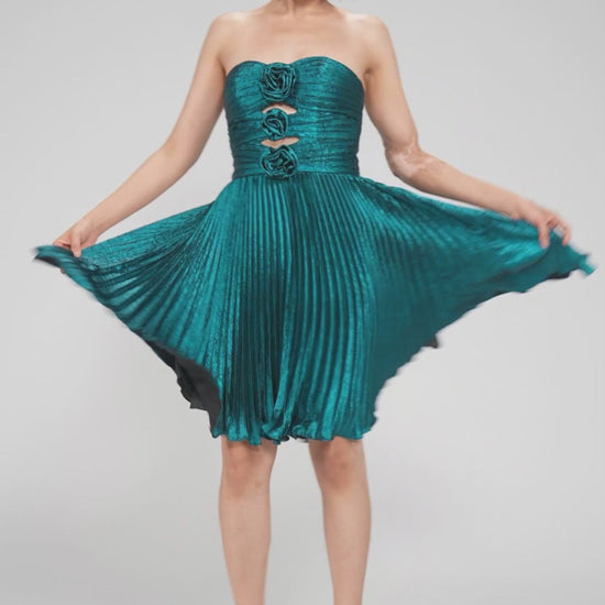 A-Line Mini Metallic Homecoming Dress CS0967 - COCOMELODY