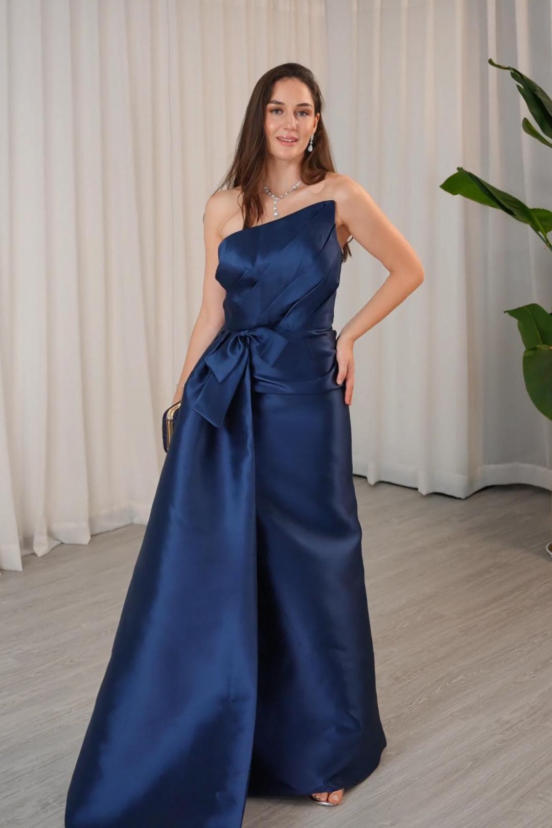 Trumpet-Mermaid Maxi Mikado Mother of the Bride Dresses COCOMELODY
