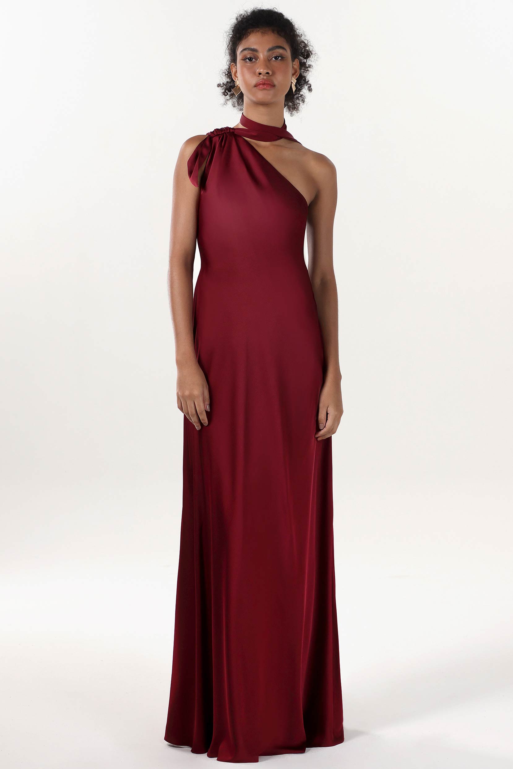 burgundy column dress Celena Maxi Dress Burgundy Burnout