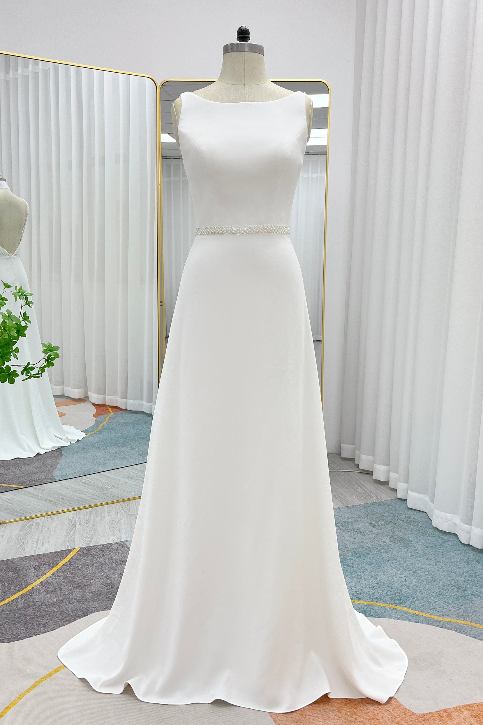 Cocomelody Bateau Sweep Train A-Line Wedding Dress Cocomelody CW3292, 35 Days / As Picture:Ivory / US6-UK8-EUR36 Cocomelody Bateau Sweep Train A-Line Wedding Dress Cocomelody CW3292, 35 Days / As Picture:Ivory / US6-UK8-EUR36