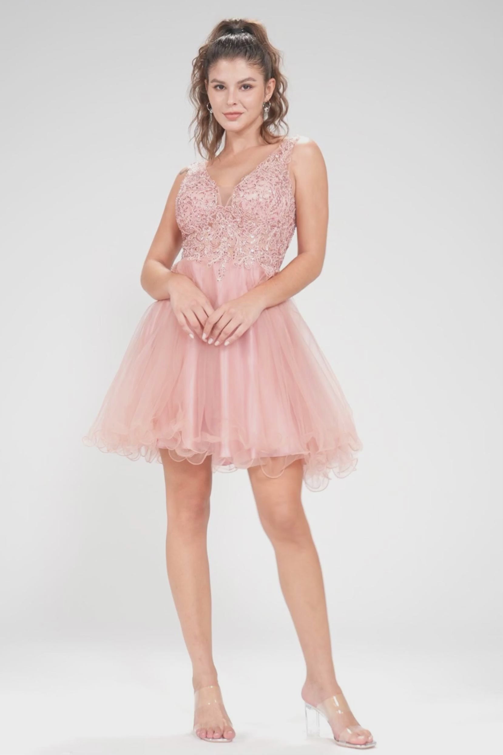 A-Line Mini Tulle Homecoming Dress CS0995 - COCOMELODY