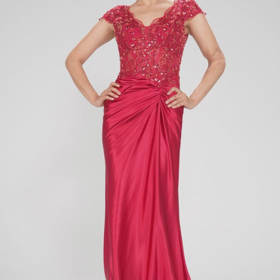 Sheath-Column Sweep-Brush Train Stretch Satin Prom Dress CS1059 - COCOMELODY