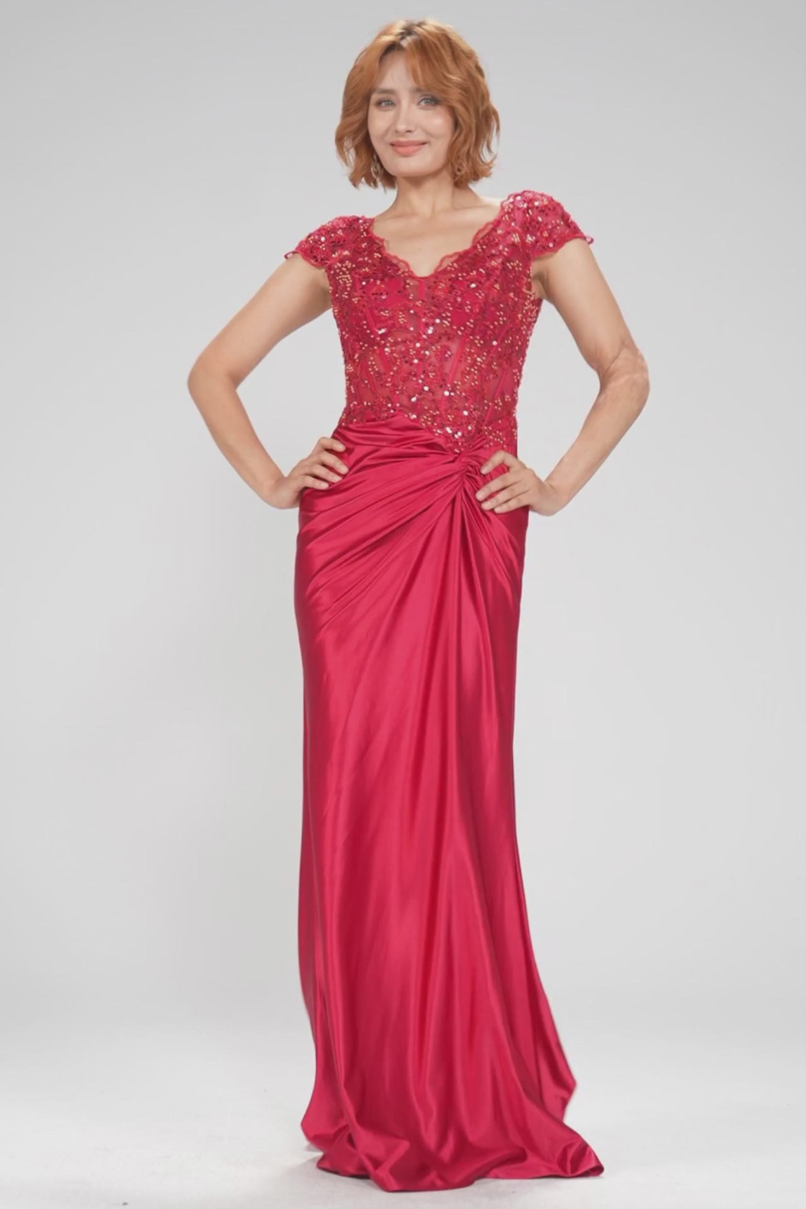 Sheath-Column Sweep-Brush Train Stretch Satin Prom Dress CS1059 - COCOMELODY