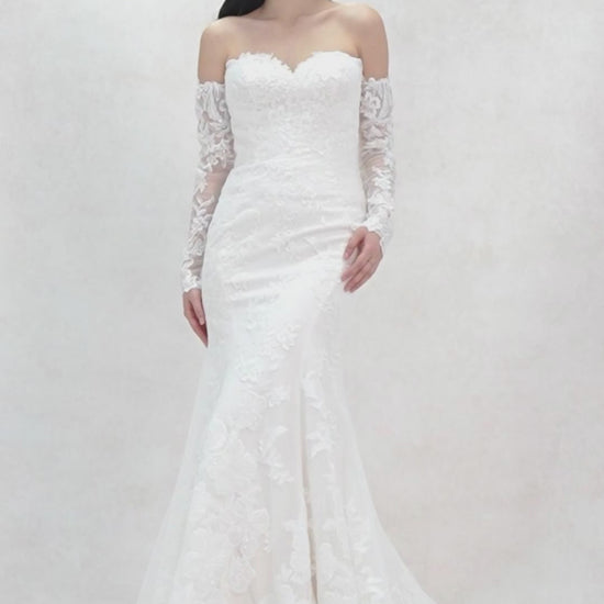 Trumpet-Mermaid Chapel Train Tulle Wedding Dress CW3641 - COCOMELODY