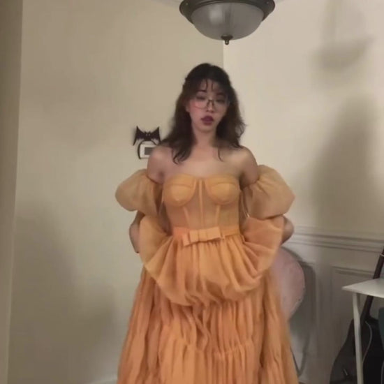 A-Line Maxi Tulle Formal Dress CS0661 - COCOMELODY