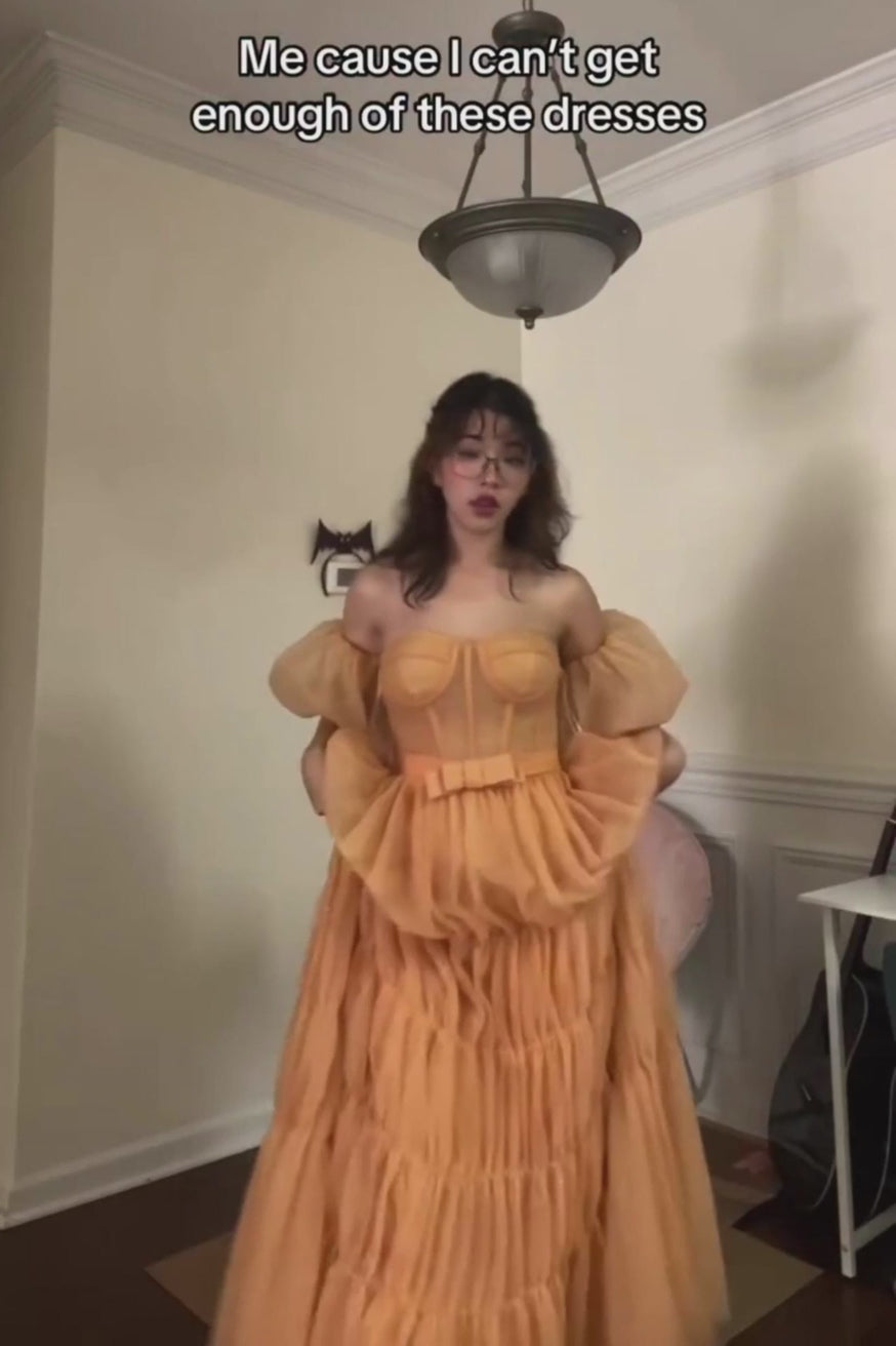 A-Line Maxi Tulle Formal Dress CS0661 - COCOMELODY