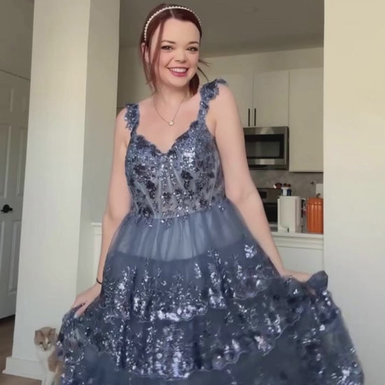 Ball Gown Sweep-Brush Train Tulle Prom Dress CS0481 - COCOMELODY