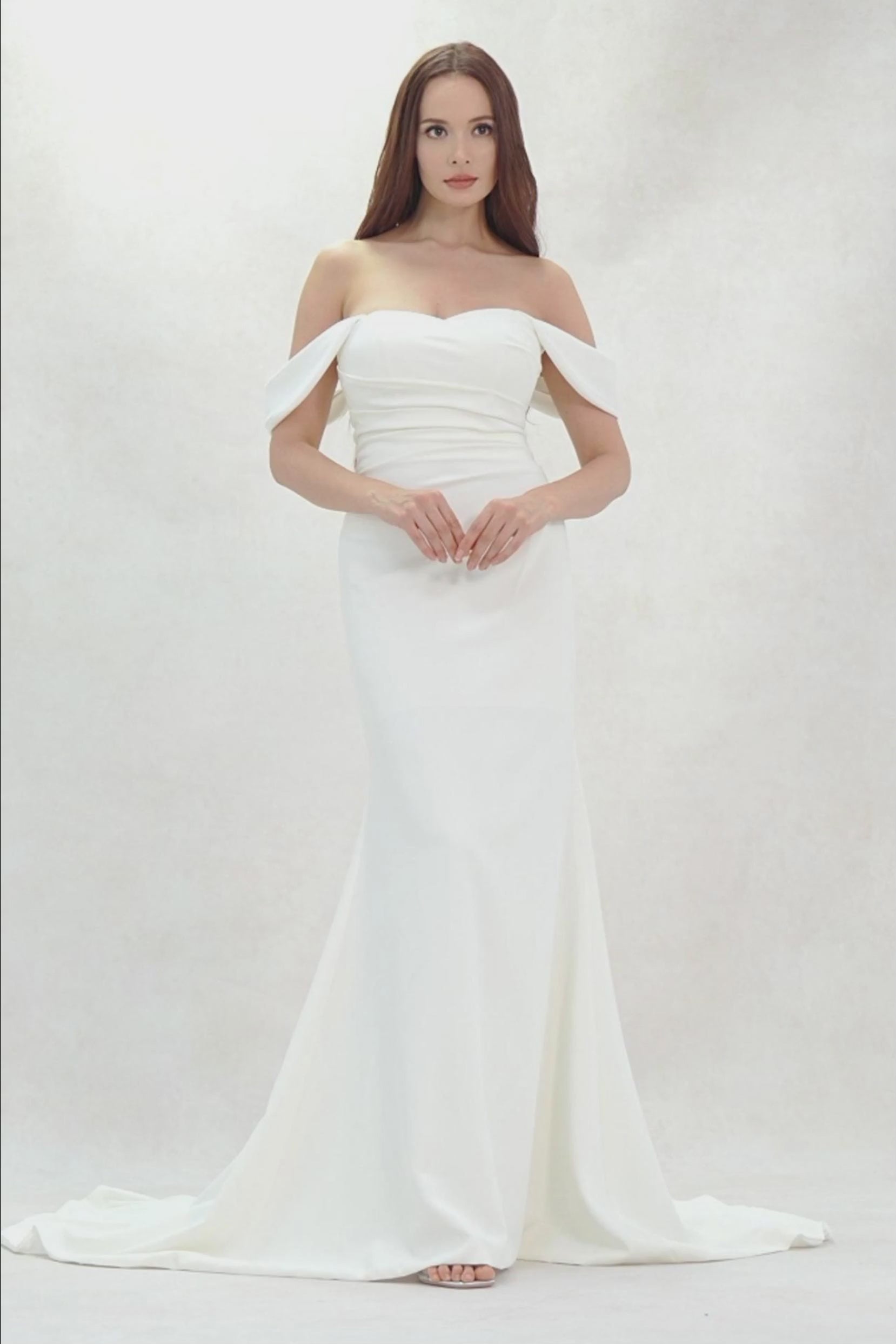 Trumpet-Mermaid Court Train Stretch Satin Wedding Dress CW3604 - COCOMELODY