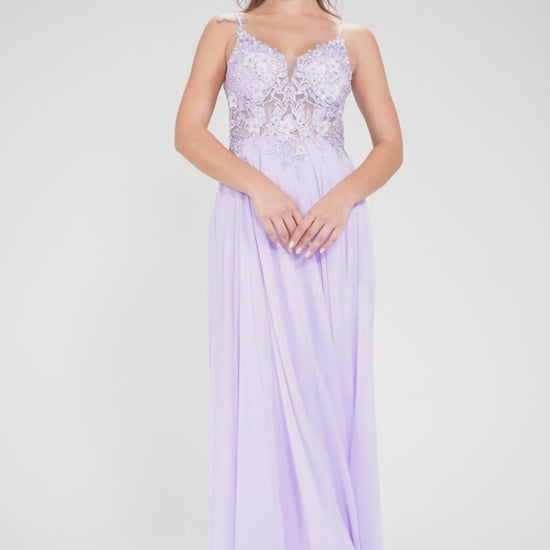 A-Line Maxi Chiffon Prom Dress CS1043 - COCOMELODY
