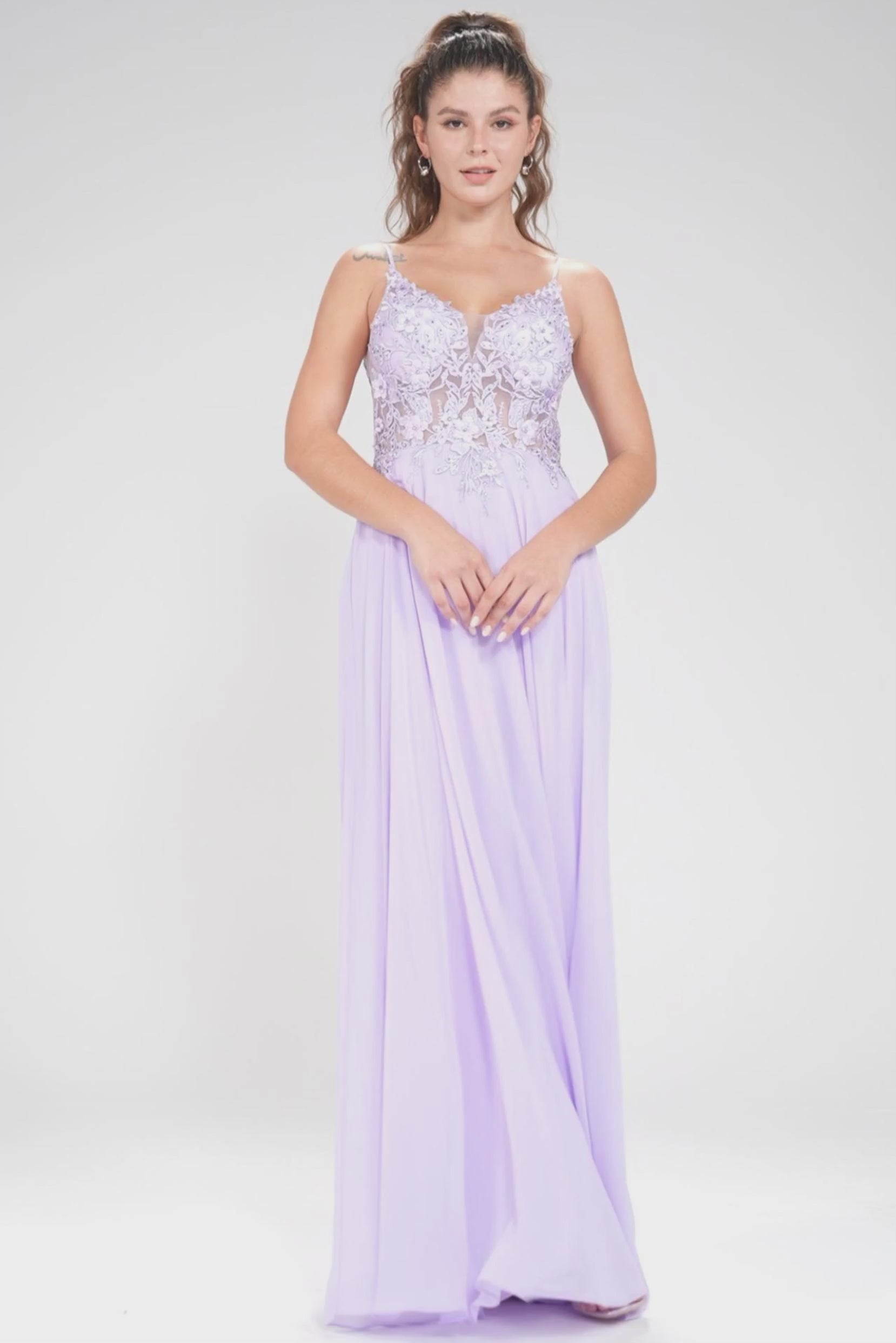 A-Line Maxi Chiffon Prom Dress CS1043 - COCOMELODY
