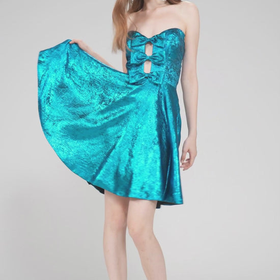 A-Line Mini Metallic Homecoming Dress CS0960 - COCOMELODY