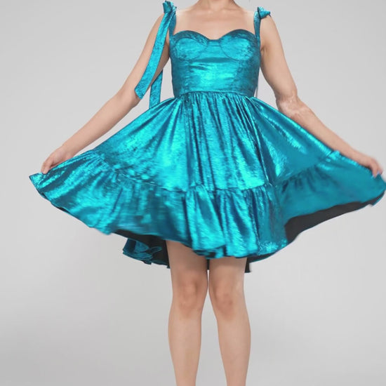 A-Line Mini Metallic Homecoming Dress CS0961 - COCOMELODY