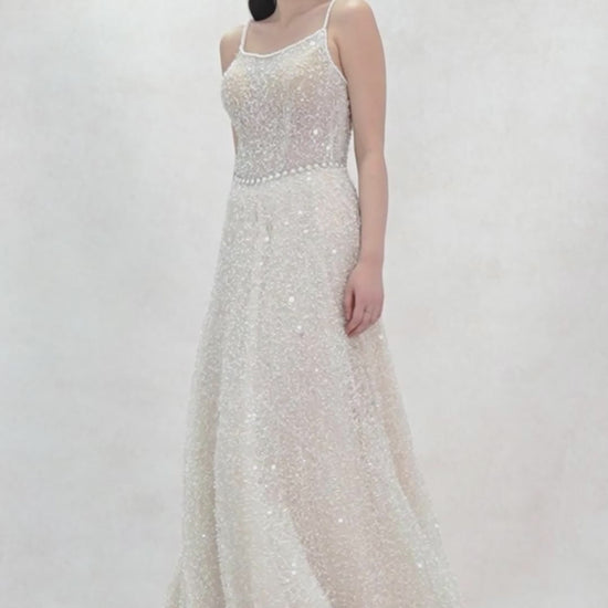 A-Line Court Train Lace Wedding Dress CW3635 - COCOMELODY