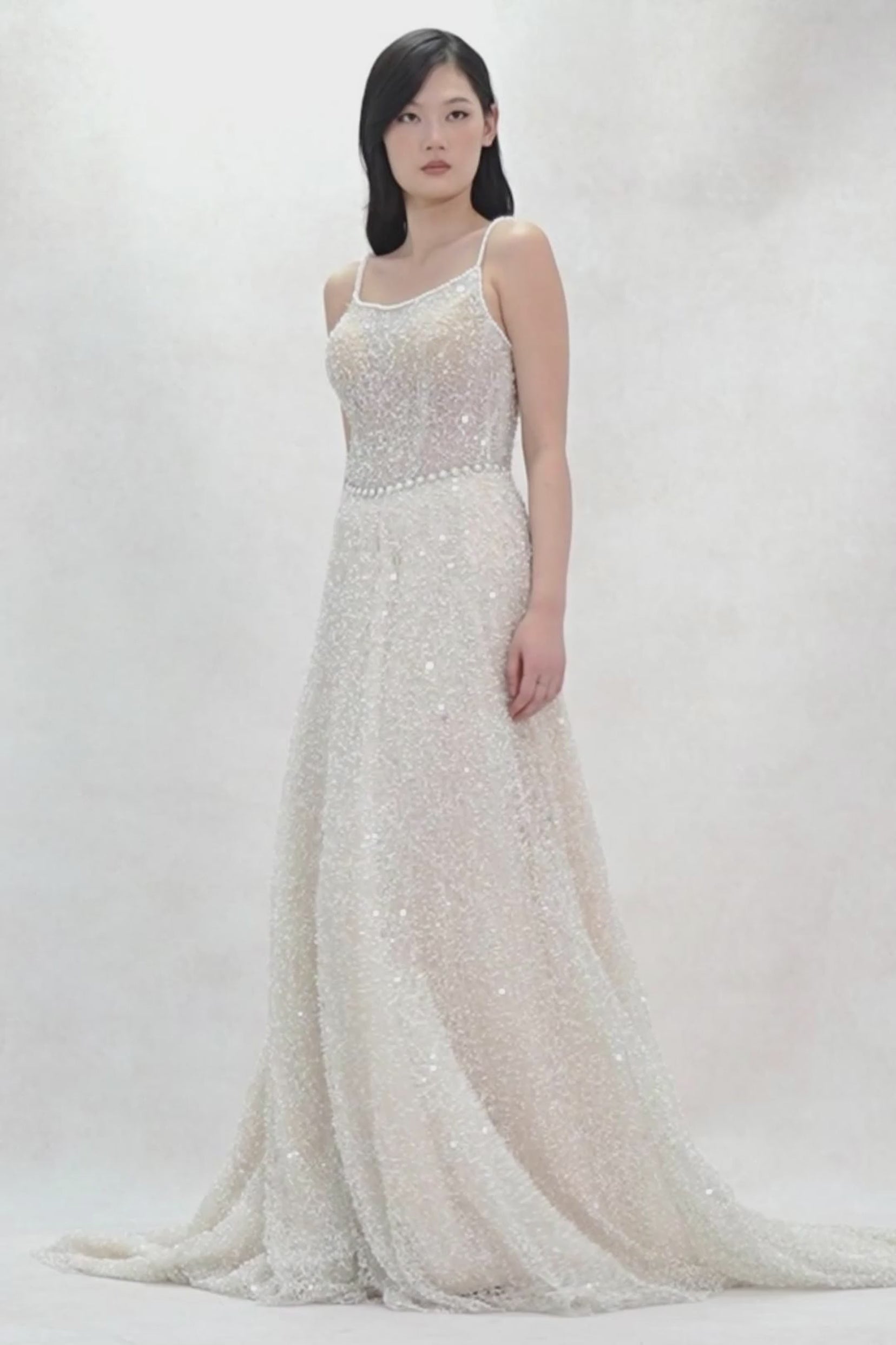 A-Line Court Train Lace Wedding Dress CW3635 - COCOMELODY