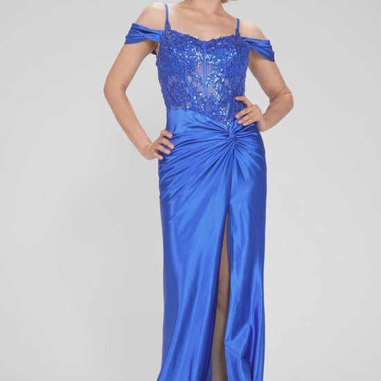 Sheath-Column Sweep-Brush Train Stretch Satin Prom Dress CS1053 - COCOMELODY
