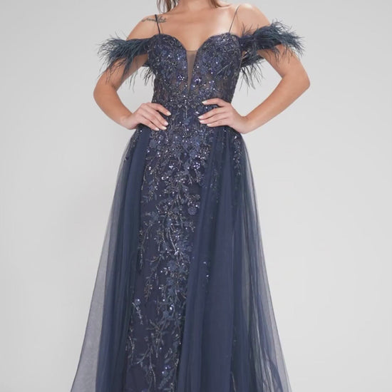 Sheath-Column Maxi Tulle Prom Dress CS1072 - COCOMELODY