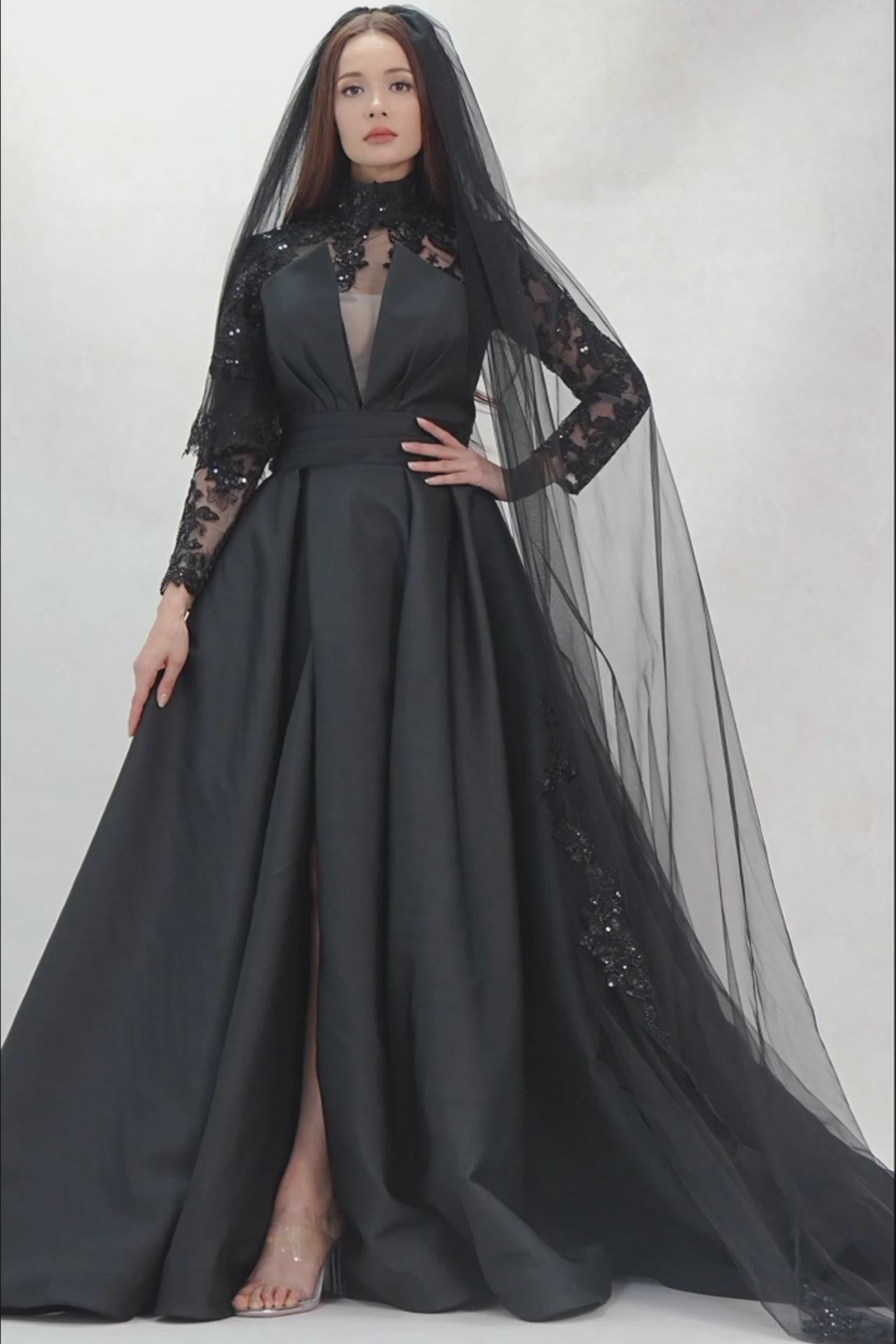 A-Line Court Train Mikado Wedding Dress CW3596 - COCOMELODY