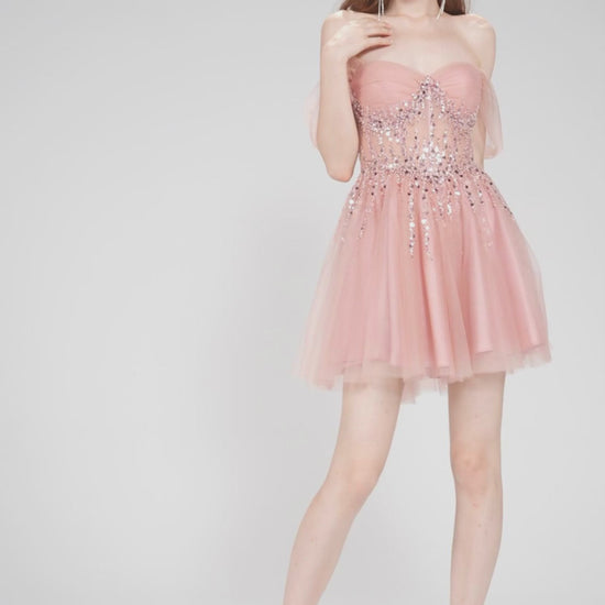 A-Line Mini Tulle Homecoming Dress CS1030 - COCOMELODY